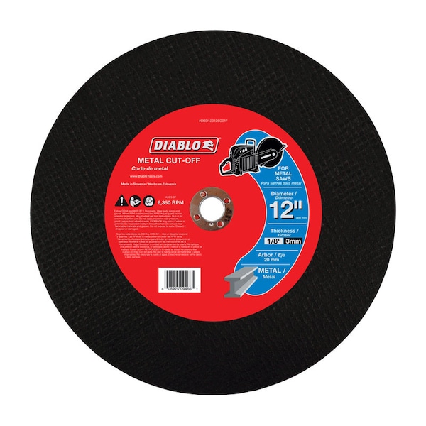 Diablo Diablo 12 in. D X 20 mm Aluminum Oxide High Speed Metal Cut-Off Disc 1 pk DBD120125G01F - main